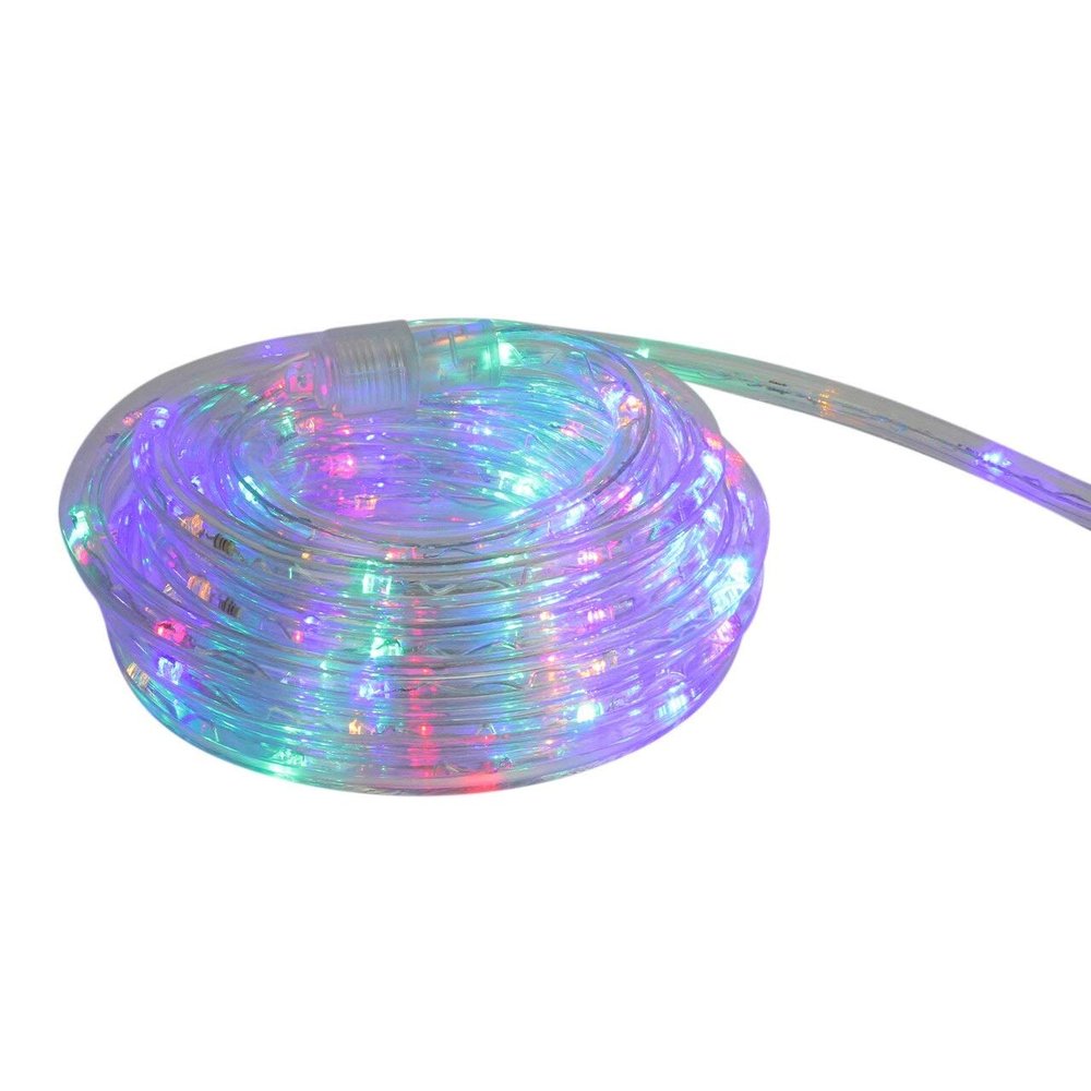 Flexible LED Outdoor Christmas Rope Light - Multi Color - 100' Clear Wire