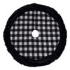 Buffalo Plaid Christmas Tree Skirt - 48" - Black and White view 1