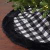 Buffalo Plaid Christmas Tree Skirt - 48" - Black and White view 2