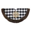 48" Black and White Buffalo Plaid Christmas Tree Skirt with Burlap Snowflake view 3