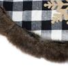 48" Black and White Buffalo Plaid Christmas Tree Skirt with Burlap Snowflake view 4