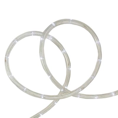 Flexible LED Outdoor Christmas Rope Light - Pure White - 100' Clear Wire