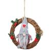 DUO ER Christmas Garland Faceless Doll Rattan Ring Wreath Party Christmas Hanging Pendant Xmas Tree Garland Holiday New Year Decoration (Color : 2) view 1