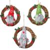 DUO ER Christmas Garland Faceless Doll Rattan Ring Wreath Party Christmas Hanging Pendant Xmas Tree Garland Holiday New Year Decoration (Color : 2) view 3