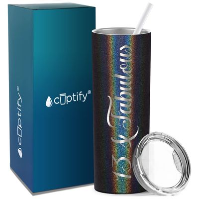 13 & Fabulous 20 oz Skinny Tumbler 13th Birthday Gifts For Girls on Black Glitter Decorations Funny Present Vacuum Insulated Cup with Straw Lid