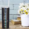 13 & Fabulous 20 oz Skinny Tumbler 13th Birthday Gifts For Girls on Black Glitter Decorations Funny Present Vacuum Insulated Cup with Straw Lid view 4