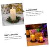 Lurrose 8pcs Christmas Candle Ring Red Berry Candle Rings Wreath with Green Snowy Pine Needles Artificial Christmas Wreath Xmas Table Centerpiece Advent Calendar Decorations view 2