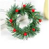 Lurrose 8pcs Christmas Candle Ring Red Berry Candle Rings Wreath with Green Snowy Pine Needles Artificial Christmas Wreath Xmas Table Centerpiece Advent Calendar Decorations view 3