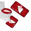 Amagical Christmas Background with Cute Santa Claus Pattern 4 Piece Bathroom Mat Set Shower Curtain Set Merry Christmas Bath Mat Contour Mat Toilet Cover Shower Curtain with 12 Hooks view 3