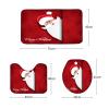 Amagical Christmas Background with Cute Santa Claus Pattern 4 Piece Bathroom Mat Set Shower Curtain Set Merry Christmas Bath Mat Contour Mat Toilet Cover Shower Curtain with 12 Hooks view 4