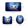 Amagical Water Drops Around Soccer Ball on Blue Background Pattern 4 Piece Bathroom Mat Set Shower Curtain Set Bath Mat Contour Mat Toilet Cover Shower Curtain with 12 Hooks view 4
