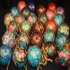 Baba Art and Crafts Christmas Balls Ornaments Handmade Paper Mache Shatterproof Balls Ornaments for Christmas Tree Black Color with Pink Flowers Handcrafted Indian Perfect Hanging Ball Set of 25 view 1