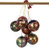 Baba Art and Crafts Christmas Balls Ornaments Handmade Paper Mache Shatterproof Balls Ornaments for Christmas Tree Black Color with Pink Flowers Handcrafted Indian Perfect Hanging Ball Set of 25 view 4