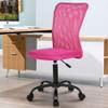 BestShop Home Office Chair, Computer Desk Chair, Mid Back Mesh Height Adjustable Small Modern Task Chairs, No Armrest Rolling Swivel Chairs with Wheels, Pink view 1