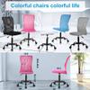 BestShop Home Office Chair, Computer Desk Chair, Mid Back Mesh Height Adjustable Small Modern Task Chairs, No Armrest Rolling Swivel Chairs with Wheels, Pink view 2