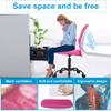 BestShop Home Office Chair, Computer Desk Chair, Mid Back Mesh Height Adjustable Small Modern Task Chairs, No Armrest Rolling Swivel Chairs with Wheels, Pink view 4
