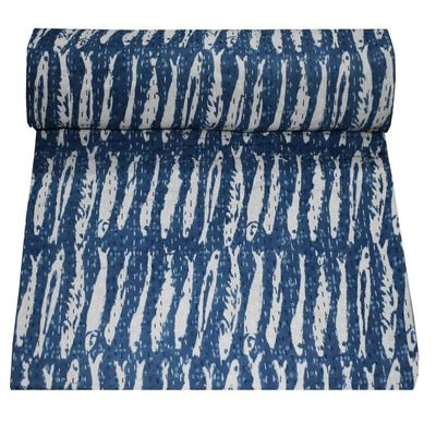 Sophia-Art Indian King/Twin Handmade Bohemian Hand Block Print Pure Cotton Bedspread Kantha Stitch Hippie Kantha Bed Spread Reversible Bedcover Throw Quilt (Handblock 7, 90" x 108")