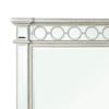 Benjara Wall Wooden Raised Geometric Pattern Frame Mirror with Beveled Edges, Silver view 2