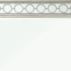 Benjara Wall Wooden Raised Geometric Pattern Frame Mirror with Beveled Edges, Silver view 3