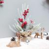 Christmas Tree RENRUIRUI Small Desktop Artificial Home Office Farmhouse Xmas Decoration (Color : Red Berry) view 2