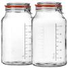 1 Gallon Glass Jars with Airtight Lid, Large Glass Storage Containers with Lids, 2 Pack Wide Mouth Mason Jars with Measurement Marks, Kitchen Pantry Storage for Flour, Sugar, 138oz, Dishwasher safe view 1
