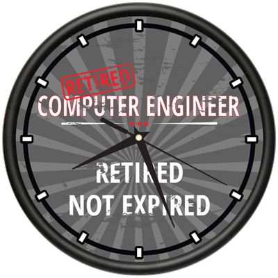 SignMission Retired Computer Engineer Design Wall Clock | Precision Quartz Movement | Retired Not Expired Funny Home Dcor | Home, Office or Bedroom Decoration Retirement Personalized Gift