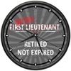 SignMission Retired First Lieutenant Design Wall Clock | Precision Quartz Movement | Retired Not Expired Funny Home Dcor | Home, Office or Bedroom Decoration Retirement Personalized Gift view 1