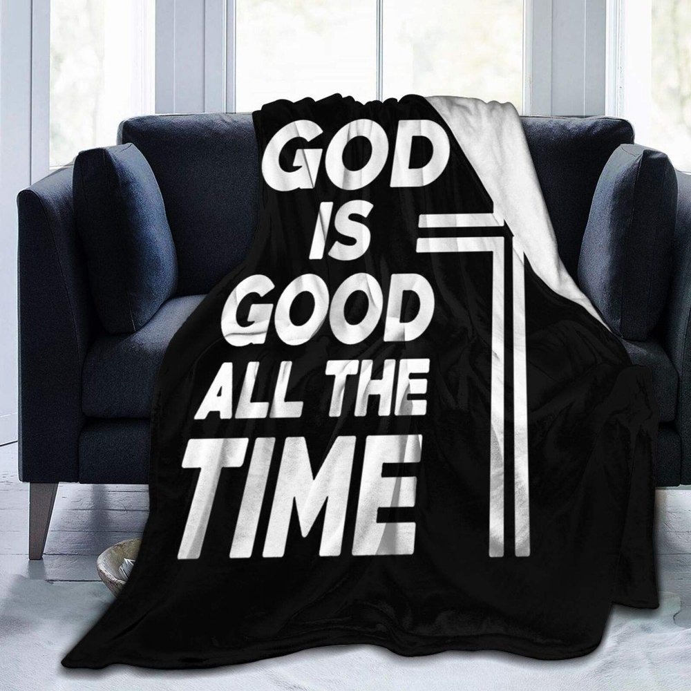 God is Good All The Time Cross Christian Throw Blanket Ultra-Soft Micro Fleece Blanket Movies Blanket for Bed Couch Living Room 60"x50"
