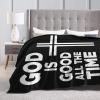 God is Good All The Time Cross Christian Throw Blanket Ultra-Soft Micro Fleece Blanket Movies Blanket for Bed Couch Living Room 60"x50" view 4