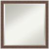 Amanti Art Brown Bathroom Mirror for Over Sink, 23x23 Distressed Rustic Brown Square Vanity Mirror, Medium Rustic Wood Frame, Hangs Horizonally and Vertically, Bathroom Wall Decor, Beveled Edge view 1