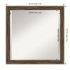 Amanti Art Brown Bathroom Mirror for Over Sink, 23x23 Regis Barnwood Mocha Narrow Square Vanity Mirror, Medium Rustic Wood Frame, Hangs Horizonally and Vertically, Bathroom Wall Decor, Beveled Edge view 4
