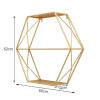 WYFZT Floating Shelves Wood Wall Mounted Shelf, Modern Rustic Wall Rack, Metal Wall Holder for Bedroom, Bathroom, Living Room, Kitchen, Home Office, Laundry Room, Gold view 3