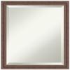 Amanti Art Brown Bathroom Mirror for Over Sink, 23x19 Distressed Rustic Brown Rectangle Vanity Mirror, Small Rustic Wood Frame, Hangs Horizonally and Vertically, Bathroom Wall Decor, Beveled Edge view 1
