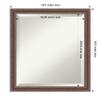 Amanti Art Brown Bathroom Mirror for Over Sink, 23x19 Distressed Rustic Brown Rectangle Vanity Mirror, Small Rustic Wood Frame, Hangs Horizonally and Vertically, Bathroom Wall Decor, Beveled Edge view 4