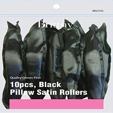 Brittny Roller Pillow Satin-Black 10Ct (Pack of 2)