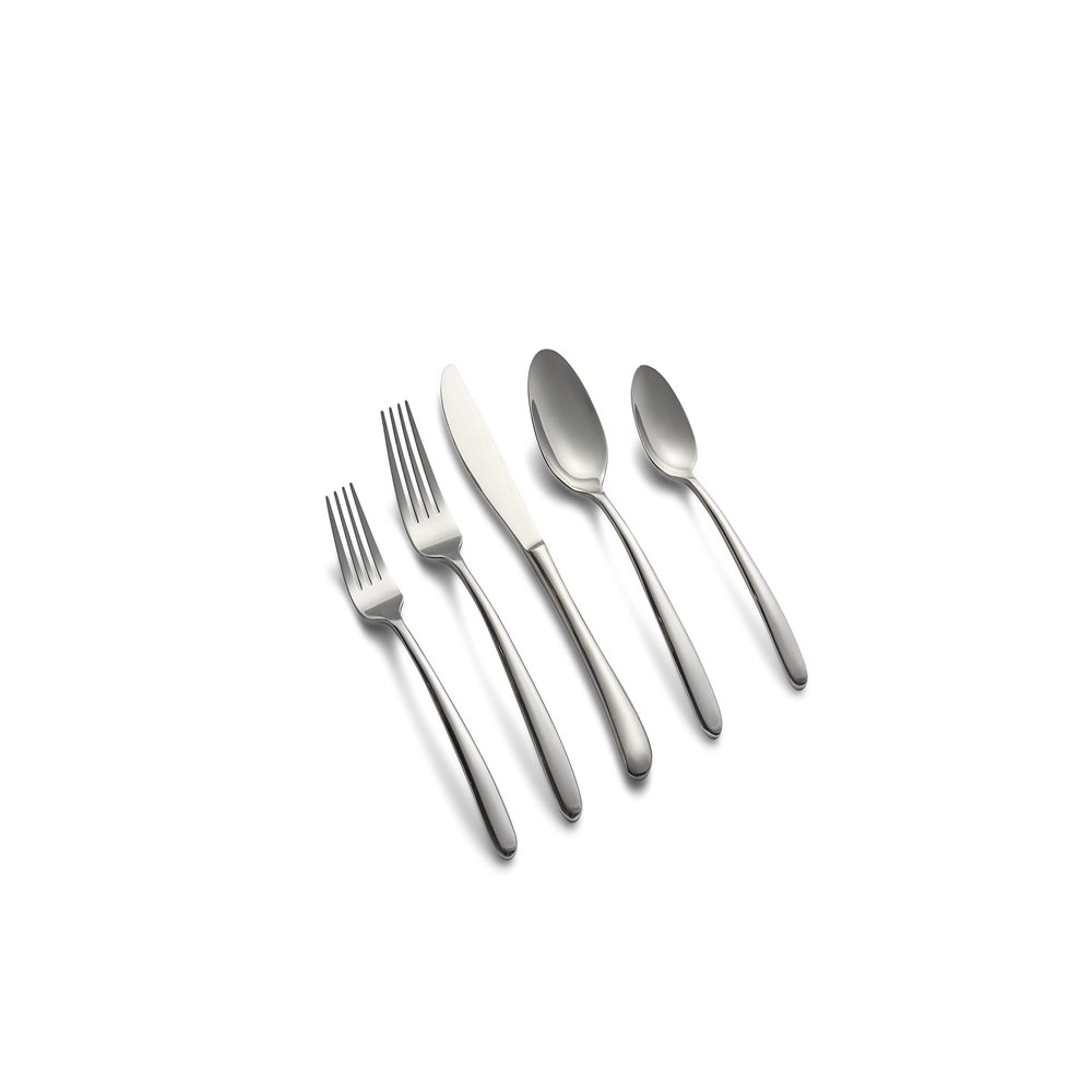 Cambridge Silversmiths 18/0 Jude Mirror 20 Piece Flatware Set, Service for Four, silver