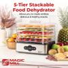Magic Mill Food Dehydrator Machine | 5 Stackable Stainless Steel Trays, 48H Digital Adjustable Timer & Temperature Control Upto 167 Electric Dryer & Preserver for Jerky, Fruit, Dog Treats & Much More view 2