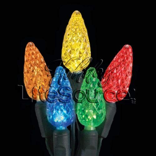 DormCo 50-Light Multi LED Strawberry (C6) Light Set on Green Wire - Case Pack (24 Strands)
