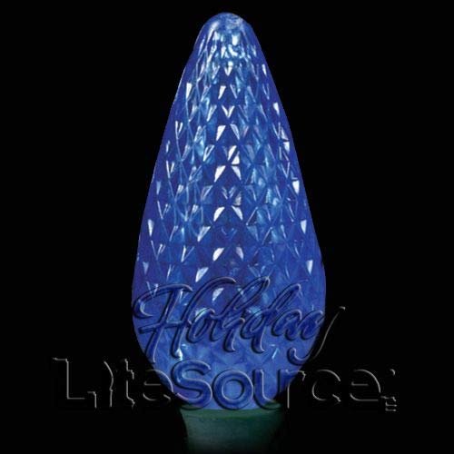 DormCo 25-Light Blue LED C9 Light Set on Green Wire - Case Pack (12 Strands)