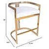 Beaumont Lane Metropolitan Living 25'' Modern Metal Counter Stool in Gold/White view 2