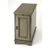Beaumont Lane Chairside Chest, 12" W x 24" D x 24" H, Poplar Hardwood and Cherry Veneer, Silver Satin Finish, Adjustable Shelf, Traditional End Table for Living Room or Small Spaces view 1