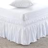 Amuze Bedding Easy Fit Elastic Wrap Around Ruffled BedSkirt Recron 900 Thread Count(White, Queen XL, Drop Length 15 Inches) view 1