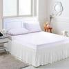 Amuze Bedding Easy Fit Elastic Wrap Around Ruffled BedSkirt Recron 900 Thread Count(White, Queen XL, Drop Length 15 Inches) view 2