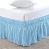 Amuze Bedding Easy Fit Elastic Wrap Around Ruffled BedSkirt Recron 900 Thread Count(Sky Blue, King XL, Drop Length 15 Inches) view 1