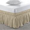 Amuze Bedding Easy Fit Elastic Wrap Around Ruffled BedSkirt Recron 900 Thread Count(Taupe, Full XXL, Drop Length 15 Inches) view 1