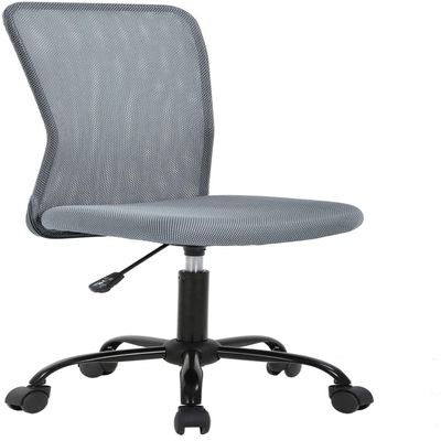 Best Ergonomic Cute Mesh Office Chair, Armless Lumbar Support, Chic Modern Desk PC Chair Black, Mid Back Adjustable Swivel for Home Office Conference Study Room Mesh Office Chair, Grey Set of 1