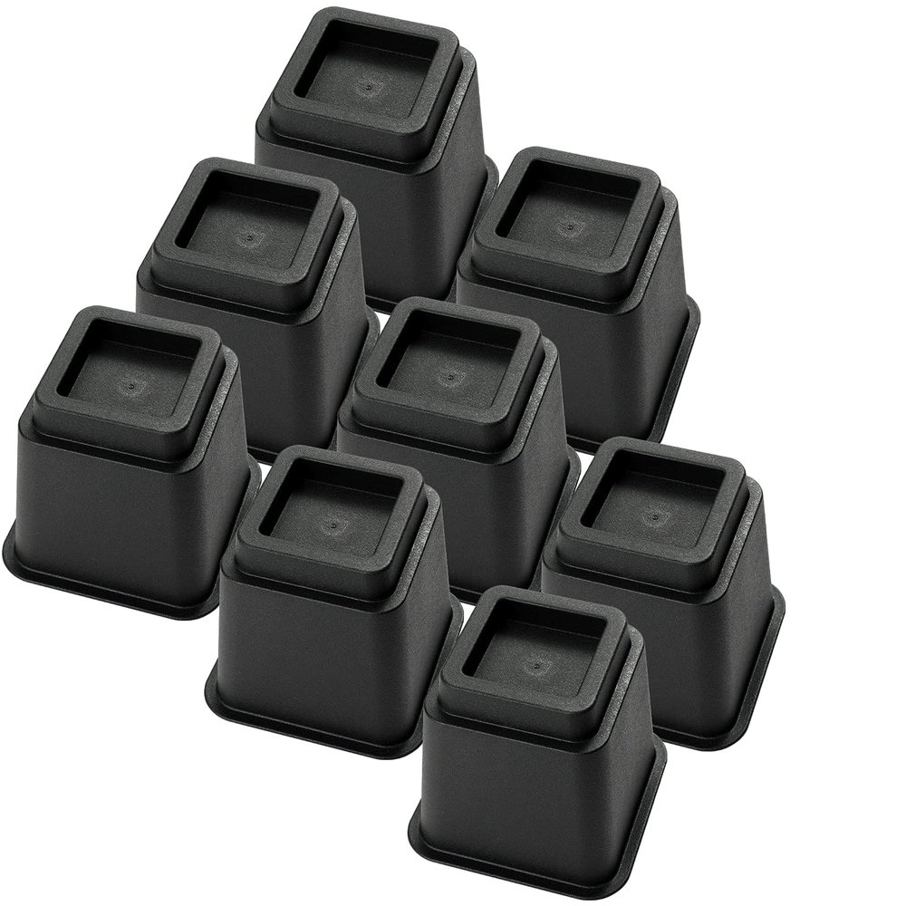 Ihomepark Bed Risers 5 Inch, Heavy Duty Square Furniture Frame Lift for Couch, Chair, Desk, Sofa and Bunk Bedpost, Set of 8