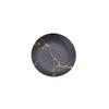 European Style Marble Ceramic Plates, Dinner Set Gold Inlay Porcelain Dessert Plate Steak Salad Snack Cake Plates Tableware,Black,6inch view 1