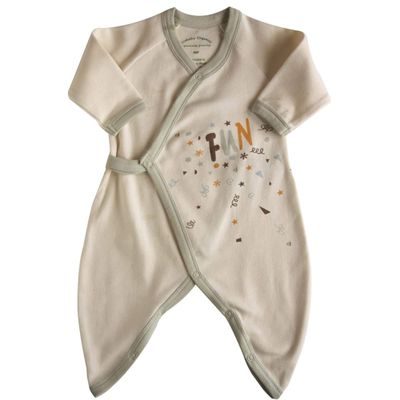 Healthy Body Head To Toe Organic Cotton Kimonos - Fun Print on Natural