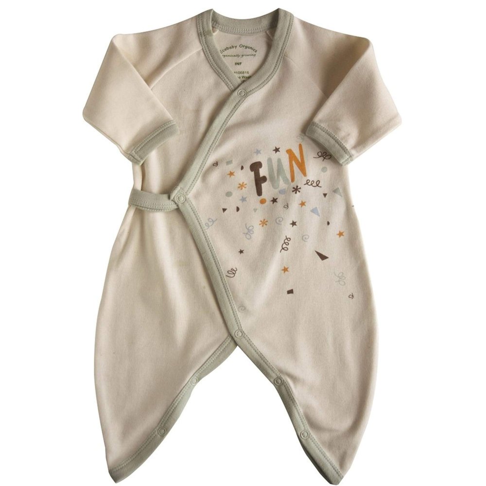 Healthy Body Head To Toe Organic Cotton Kimonos - Fun Print on Natural